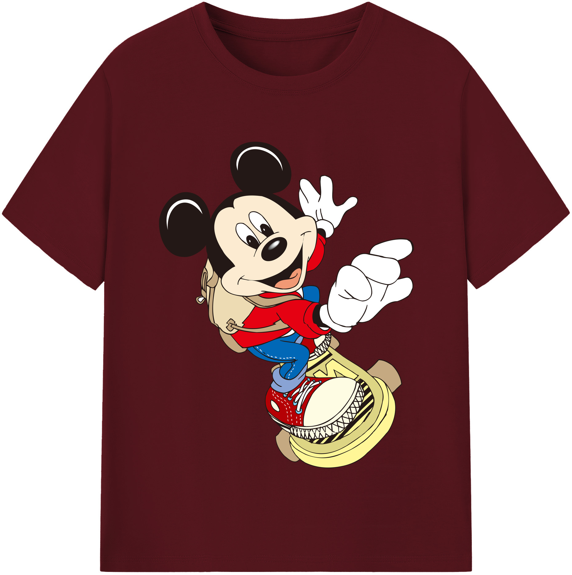 （画像用） ミッキーマウス Mickey Mouse 綿100％半袖Tシャツ（フロントプリント）